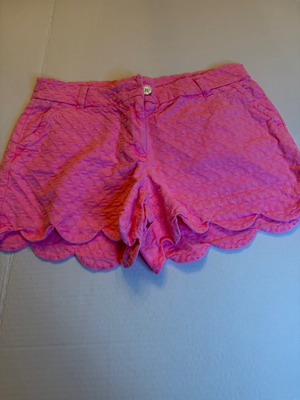 Crown & Ivy hot  Pink Scalloped Short Shorts.